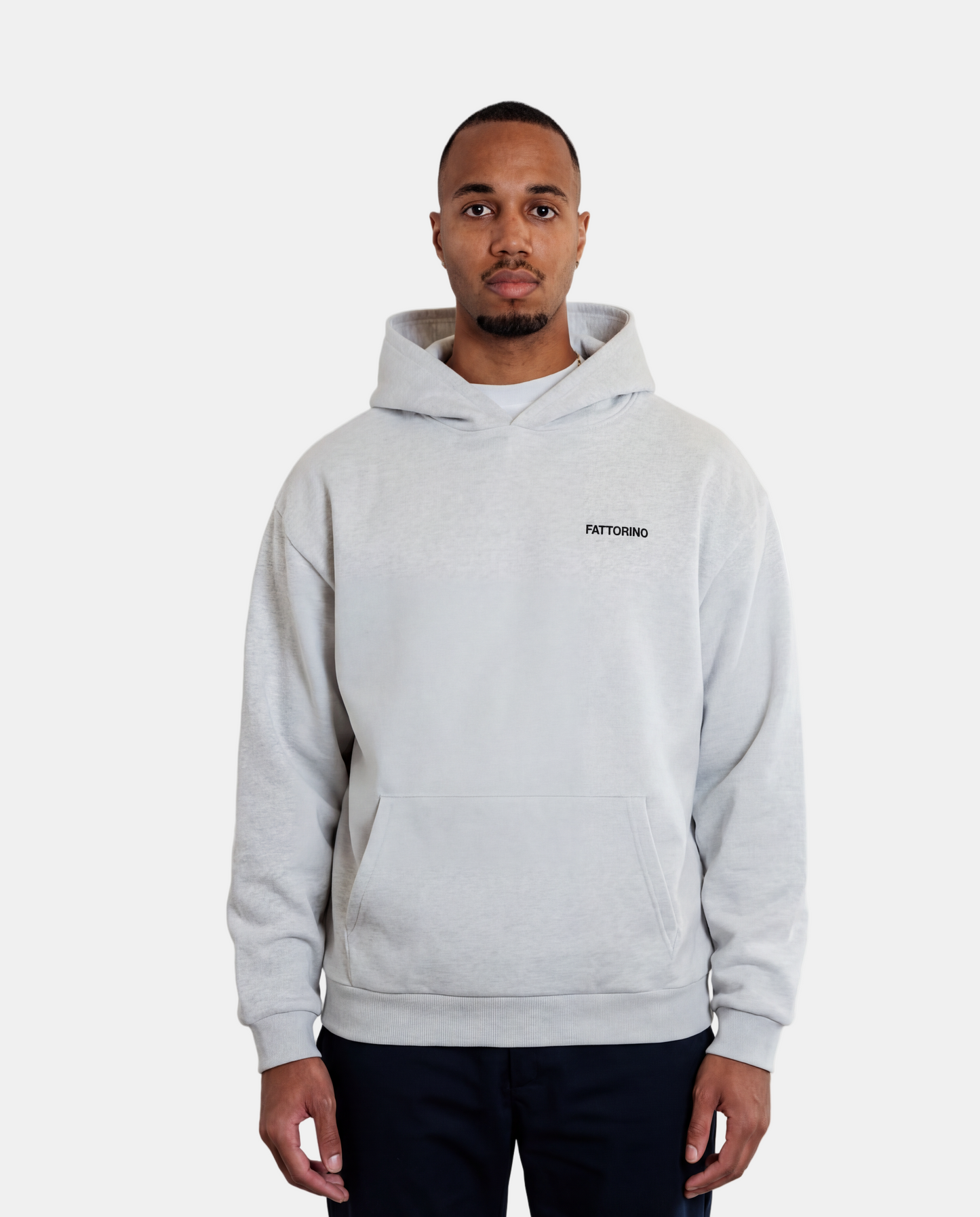 Fattorino grey hoodie with embroidered logo