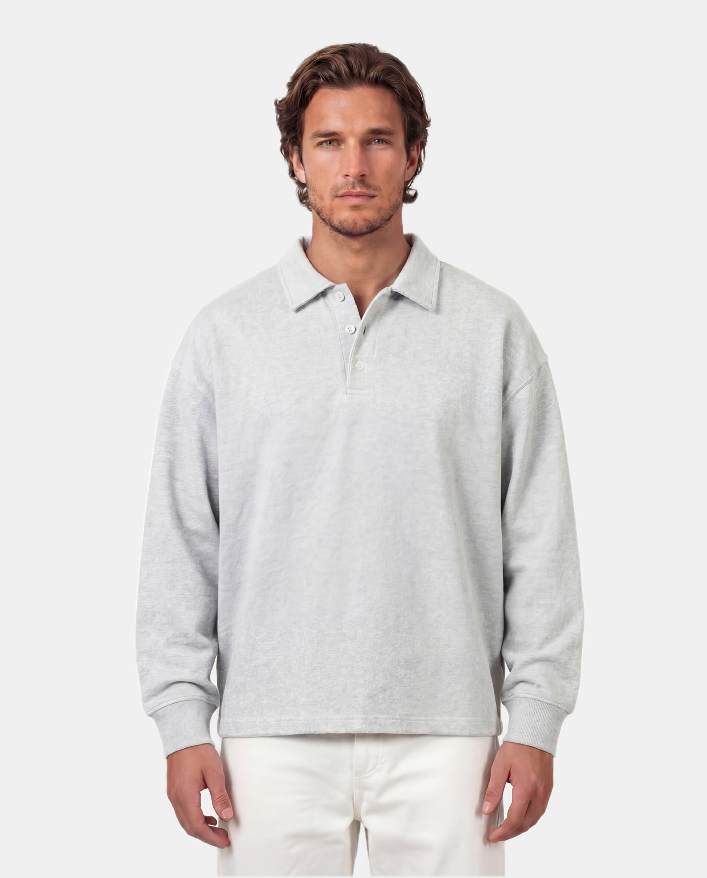 Fattorino Innamorato grey rugby sweater. Longsleeve rugby polo
