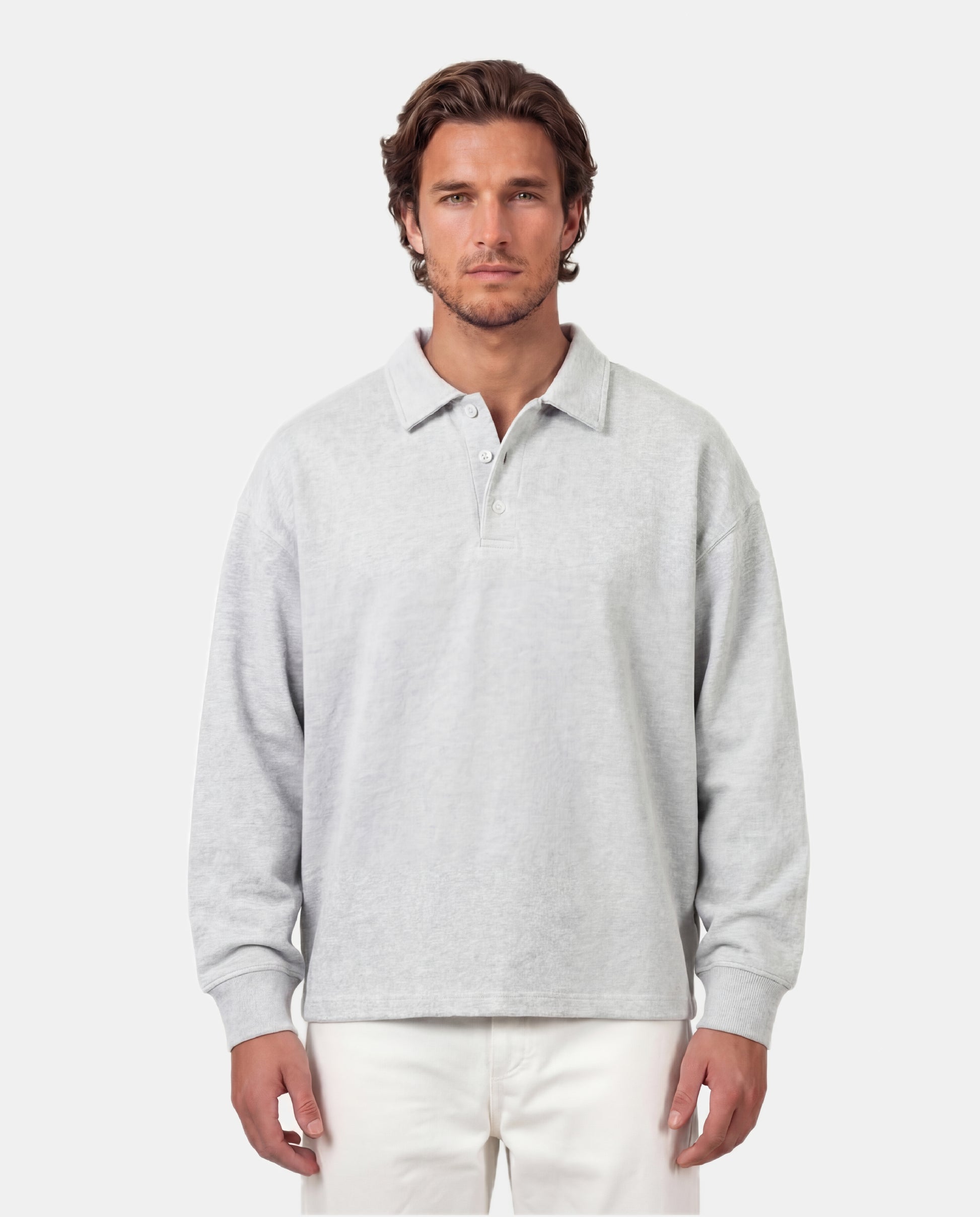 Fattorino Innamorato grey rugby sweater. Longsleeve rugby polo