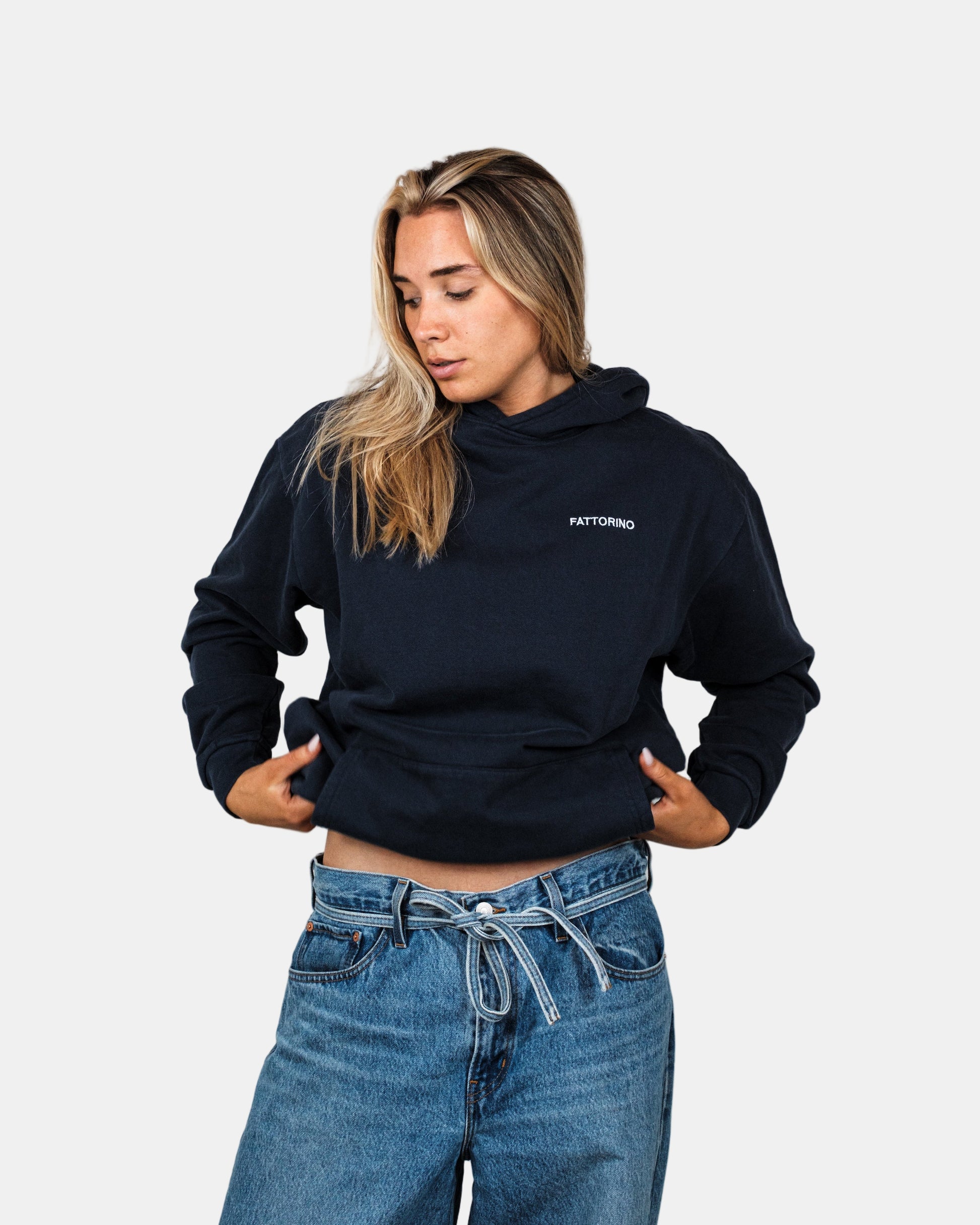 Fattorino Innamorato navy acid washed hoodie 