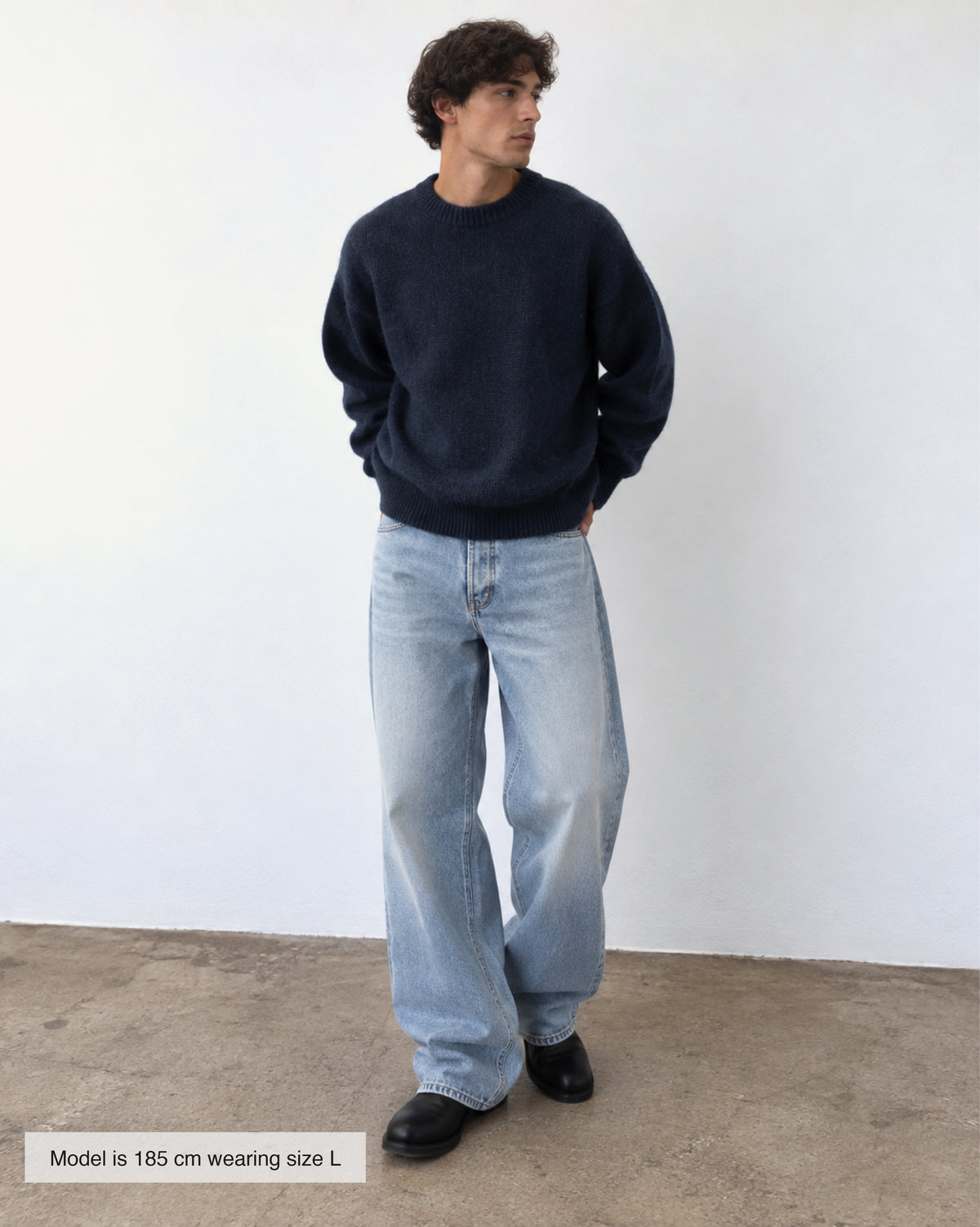 Fattorino Innamorato navy crewneck knitwear sweater