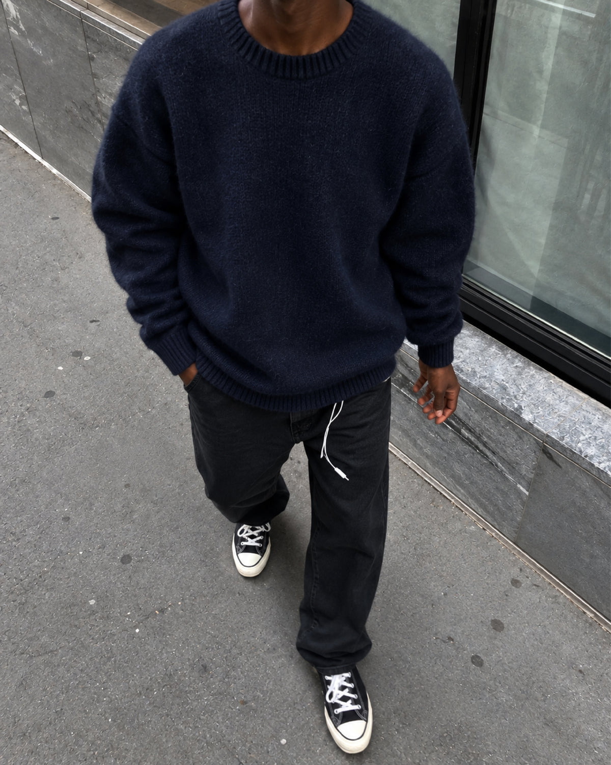 Fattorino Innamorato navy crewneck knitwear sweater