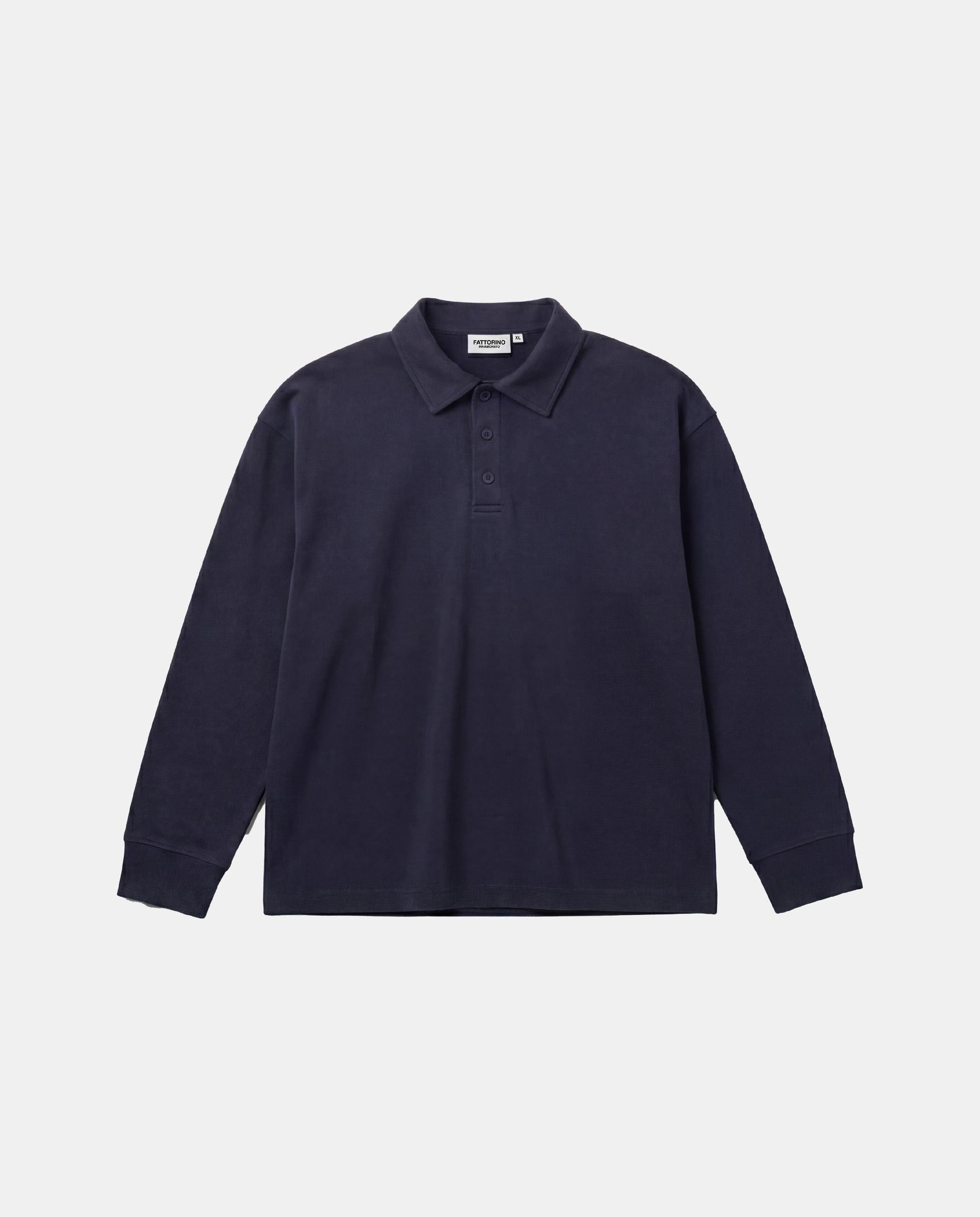 Fattorino Innamorato navy rugby sweater. Longsleeve rugby polo