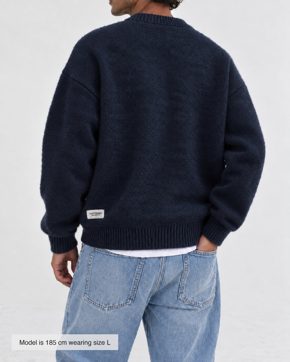 Fattorino Innamorato navy crewneck knitwear sweater