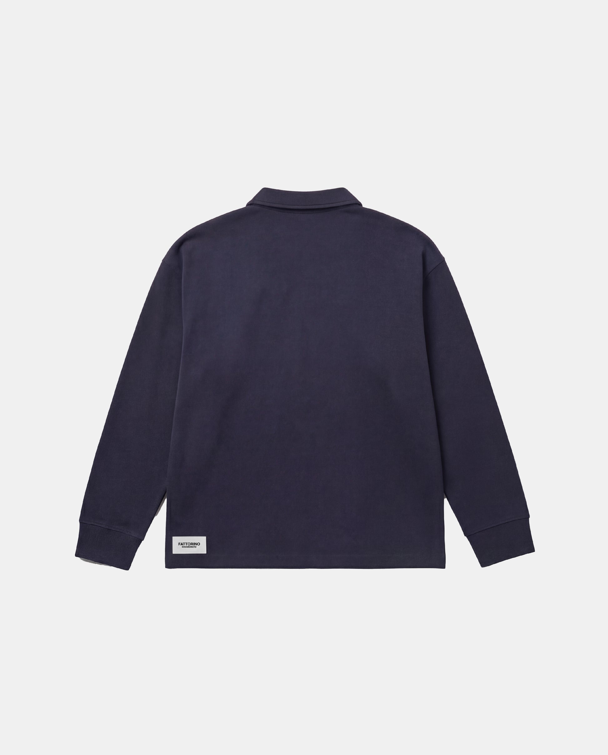 Fattorino Innamorato navy rugby sweater. Longsleeve rugby polo