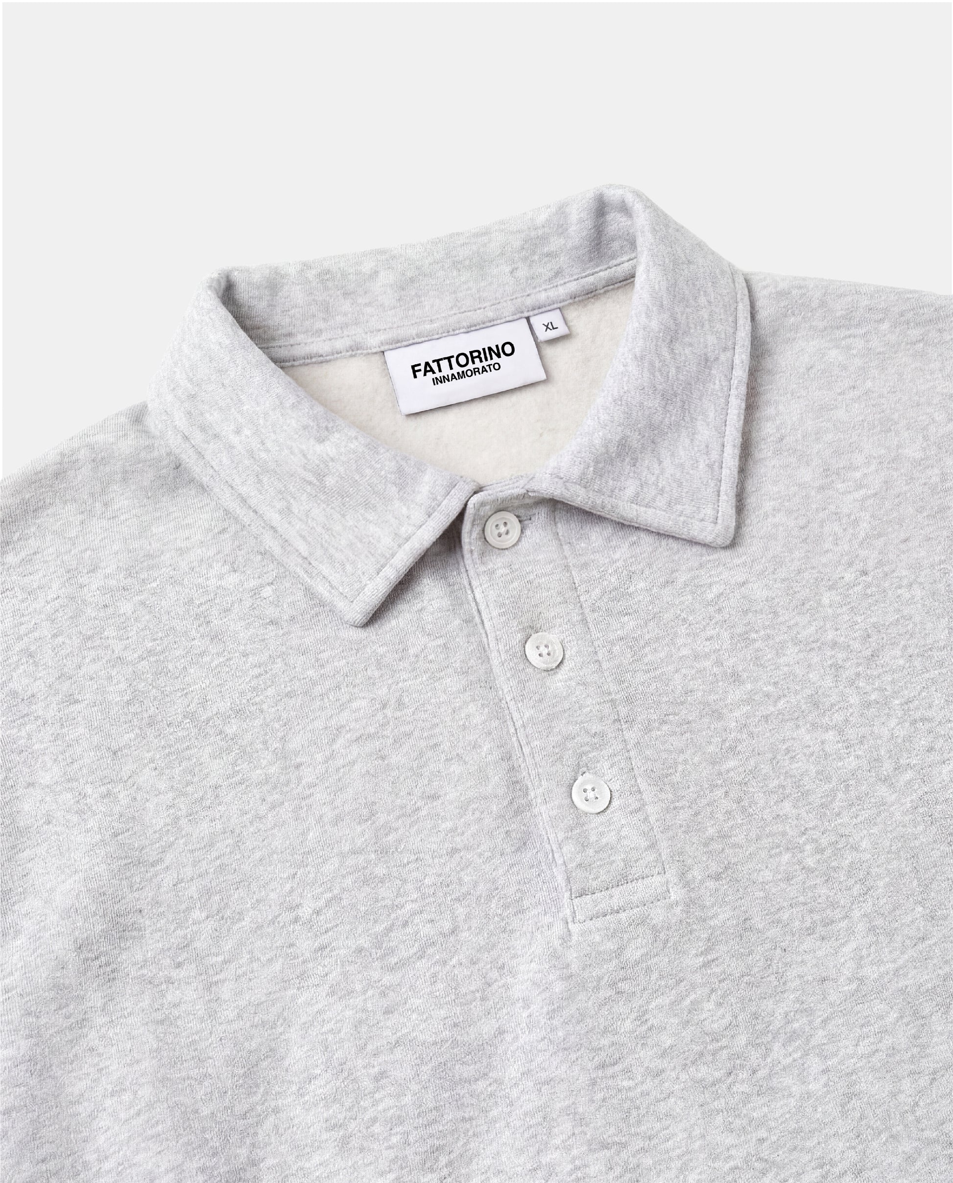 Fattorino Innamorato grey rugby sweater. Longsleeve rugby polo