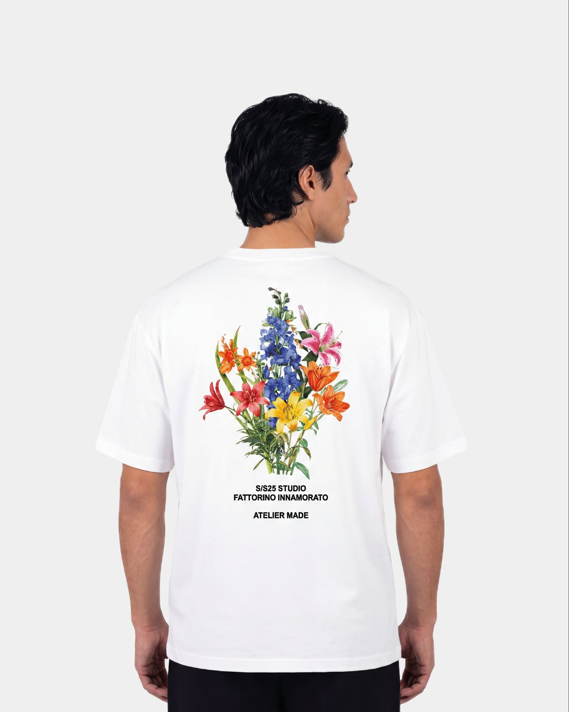 Fattorino Innamorato white flowers tshirt