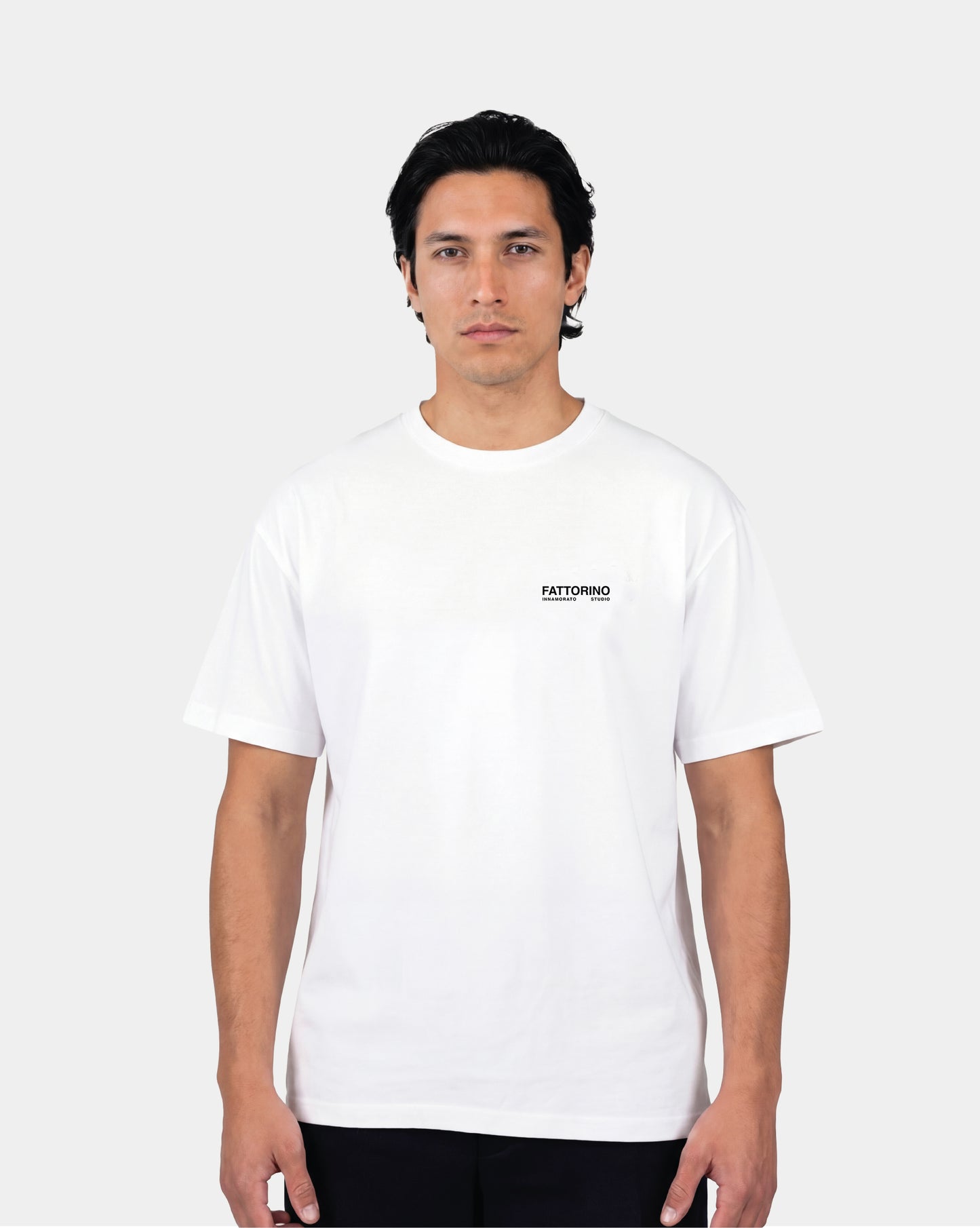 Fattorino Innamorato white studio tshirt 